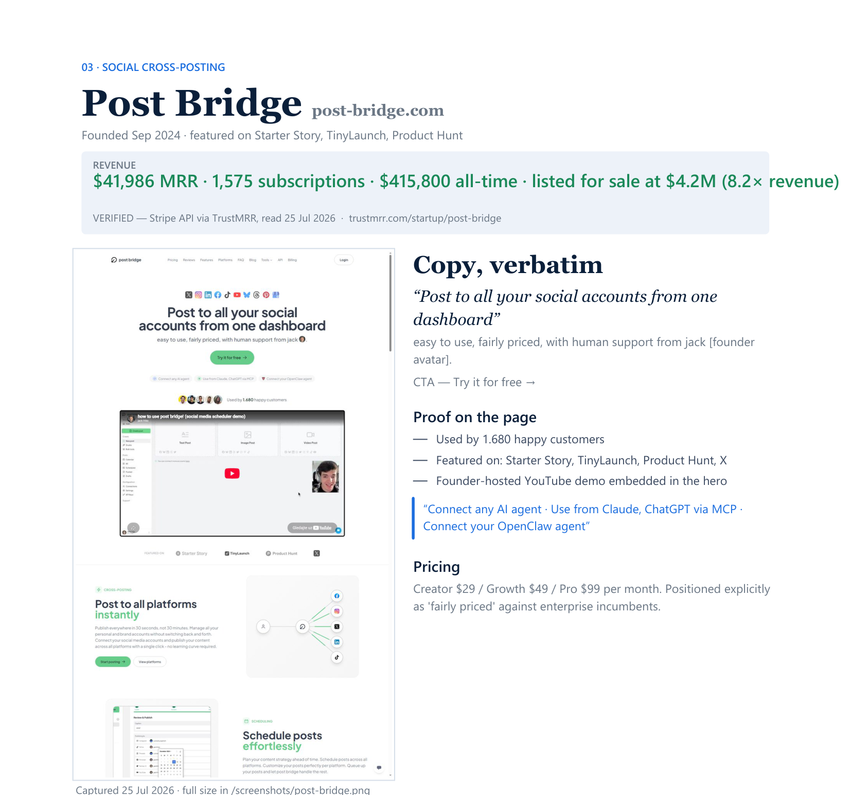 Post Bridge case study from The Launch Vault
